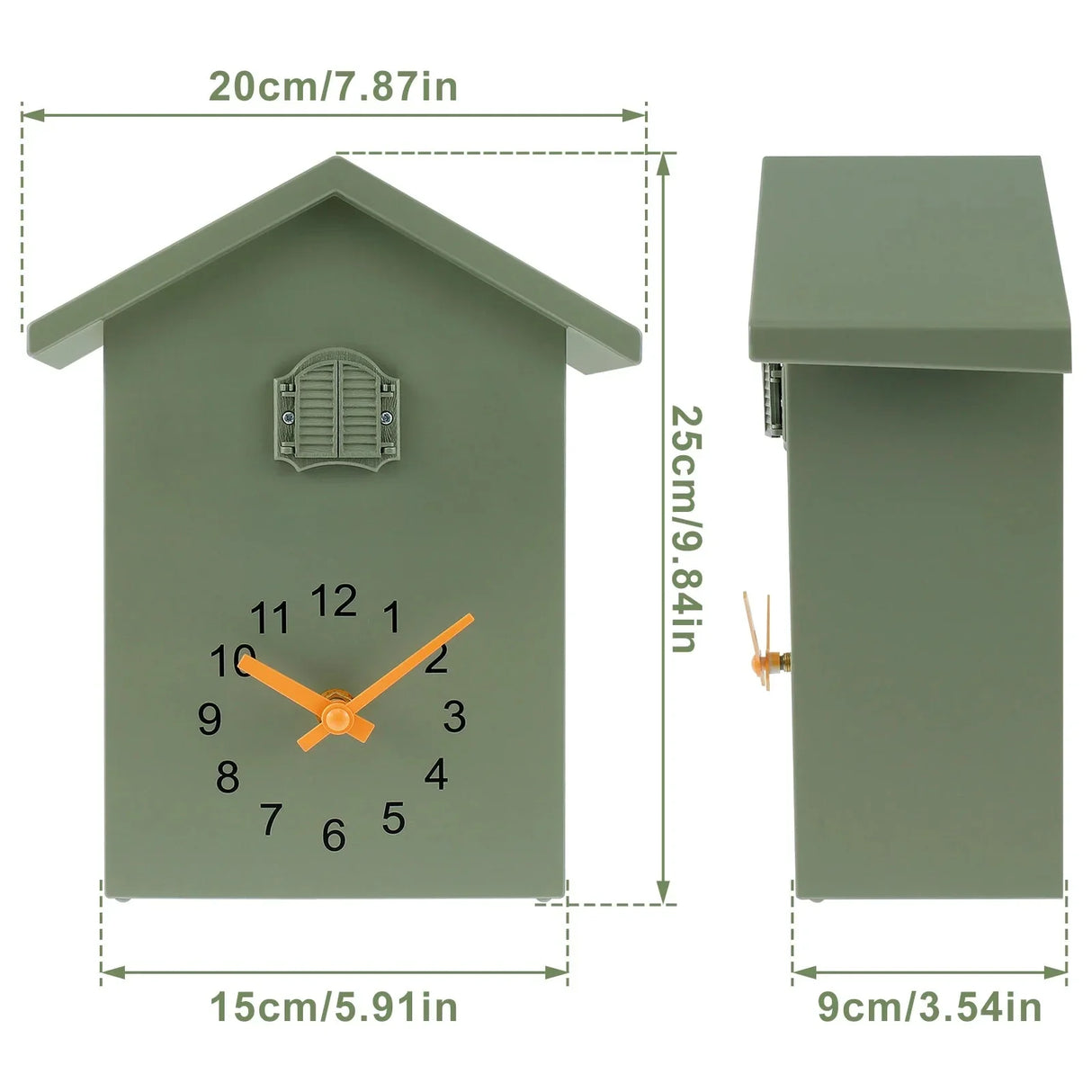 CuckooCharm Kuckucksuhr | Batteriebetrieben | Pendel & Vogelhaus Design | Dekoration für Wohnzimmer & Küche