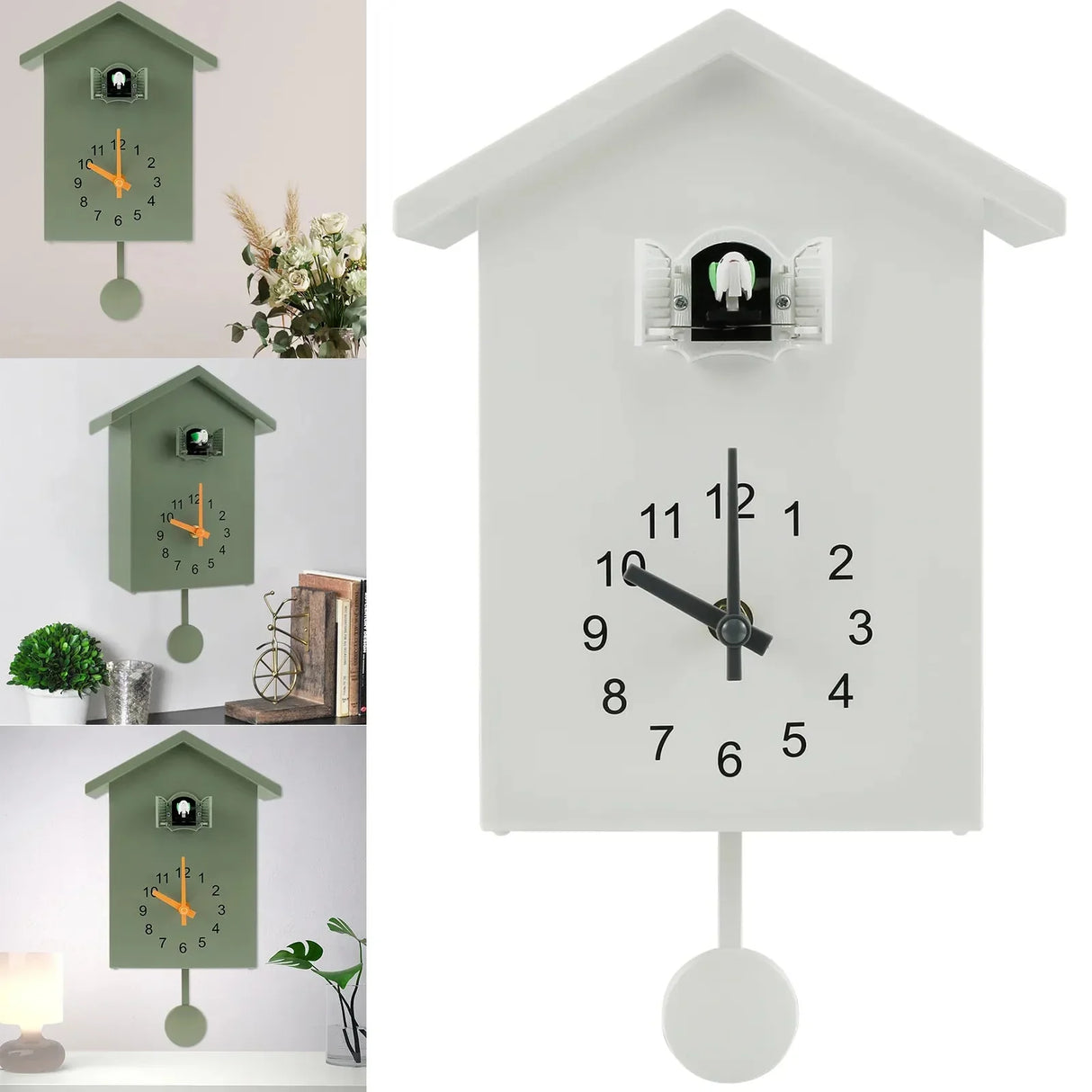 CuckooCharm Kuckucksuhr | Batteriebetrieben | Pendel & Vogelhaus Design | Dekoration für Wohnzimmer & Küche
