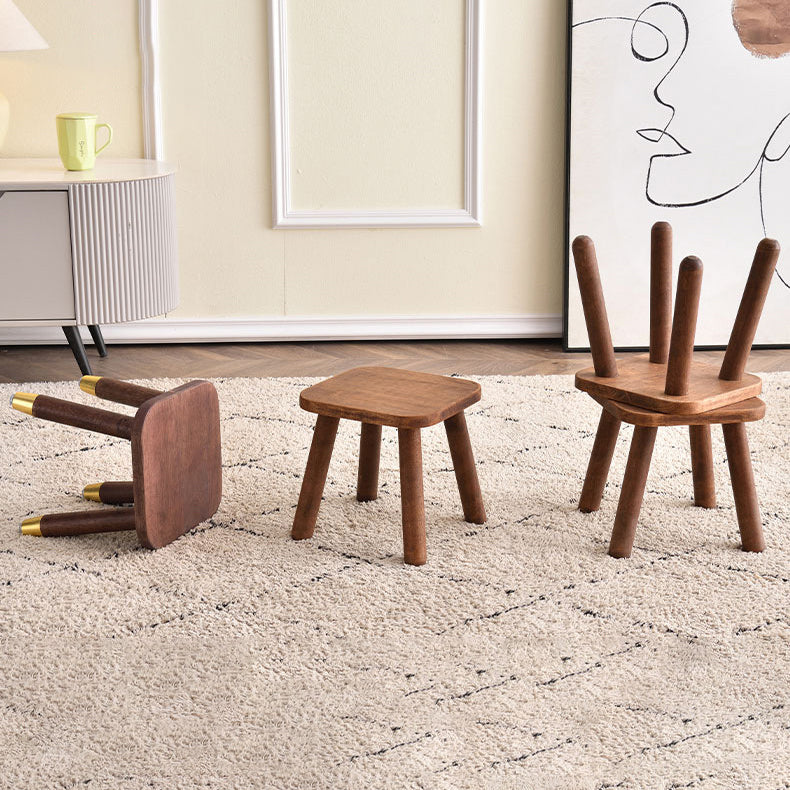 TimberCube Minimalistischer Holzhocker | Quadratisch | Niedrige Sitzhöhe | Modernes Design für Wohnzimmer