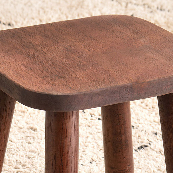 TimberCube Minimalistischer Holzhocker | Quadratisch | Niedrige Sitzhöhe | Modernes Design für Wohnzimmer