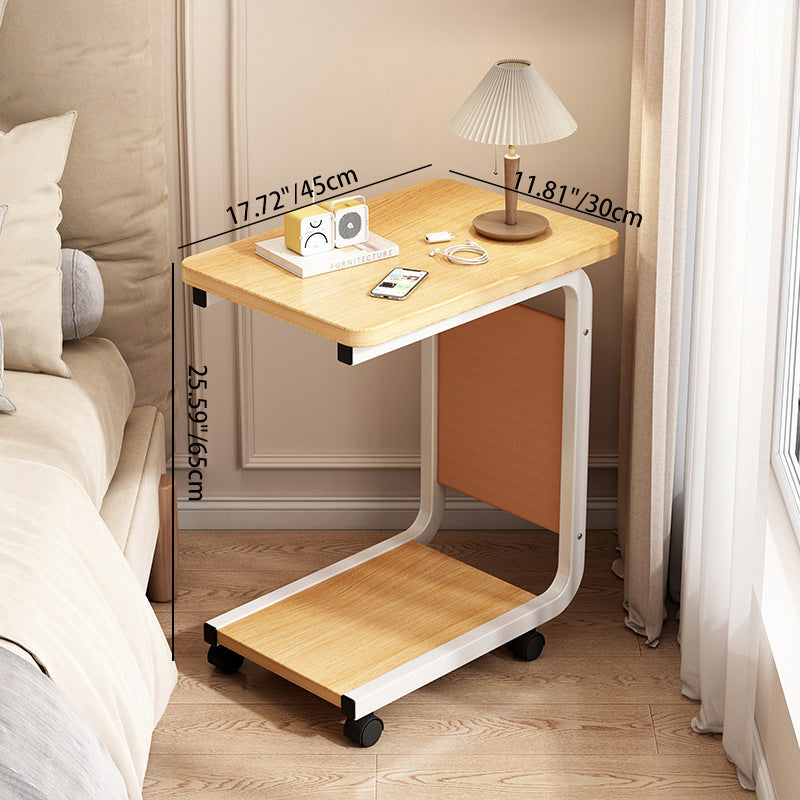 UrbanEdge Rechteckiger Beistelltisch | Beweglich | MDF & Eisen | 1 Ablage | Modernes Design für Wohnzimmer