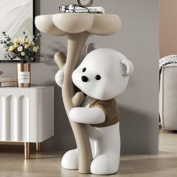 BearBloom Art Deco Beistelltisch | Harz-Design | 1 Ablage | Stilvoll für Wohnzimmer