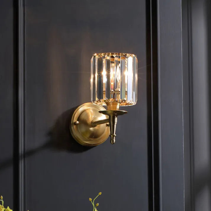 Calyrix Vintage Kristall Wandleuchte | Elegantes Design | Kristallglas | Wandlampe für Wohnzimmer | Deko für Zuhause