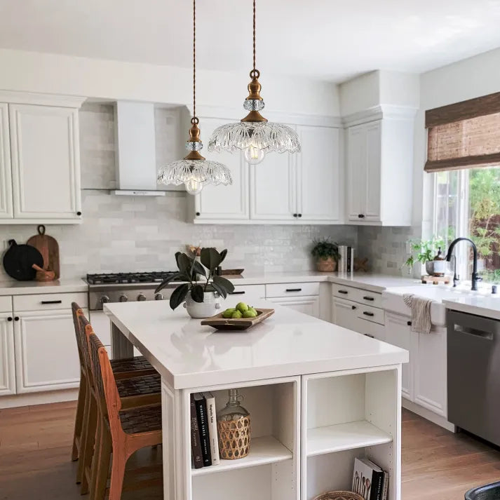 OrbisGlow Mid Century Mini Kücheninsel Glas Pendelleuchte | Elegantes Design | LED Beleuchtung | Moderne Raumdeko