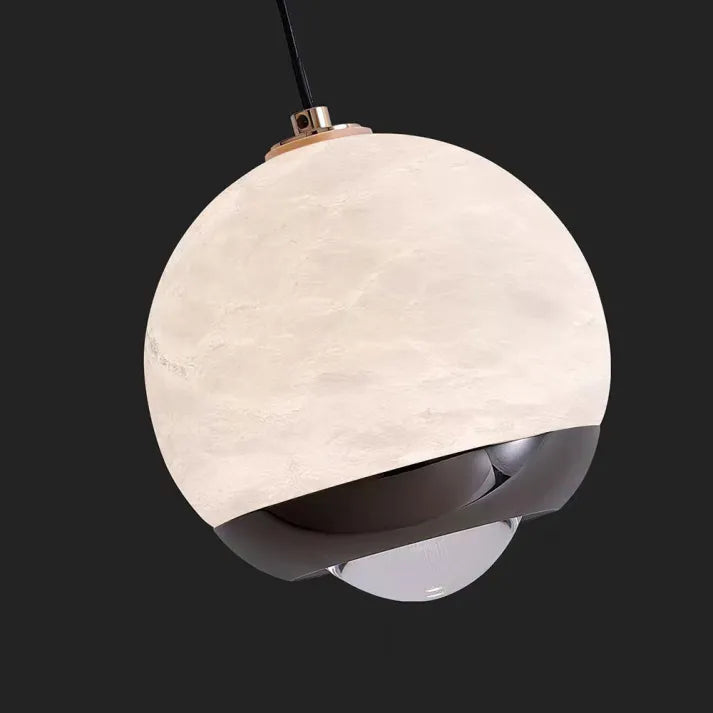 AlbaSphere Skandinavische Marmor-Alabaster Pendelleuchte | Elegantes Globus-Design | Luxuriöse Beleuchtung für Zuhause