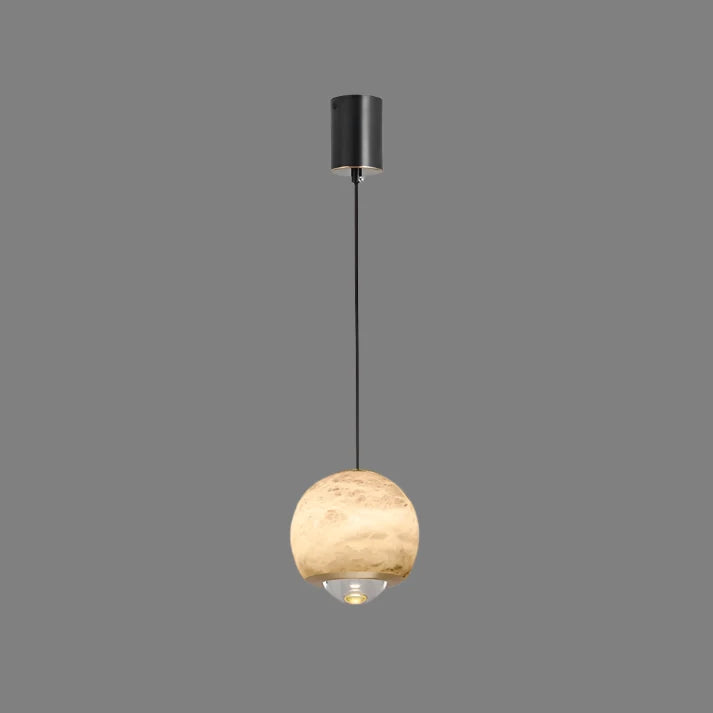 AlbaSphere Skandinavische Marmor-Alabaster Pendelleuchte | Elegantes Globus-Design | Luxuriöse Beleuchtung für Zuhause