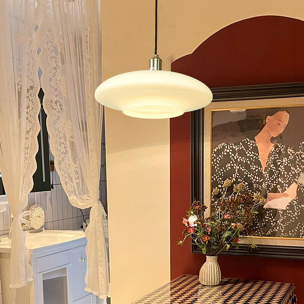 WhiteLuxe Moderne Pendelleuchte aus Glas | Zeitloses Design | Elegante Beleuchtung für Wohn- & Esszimmer