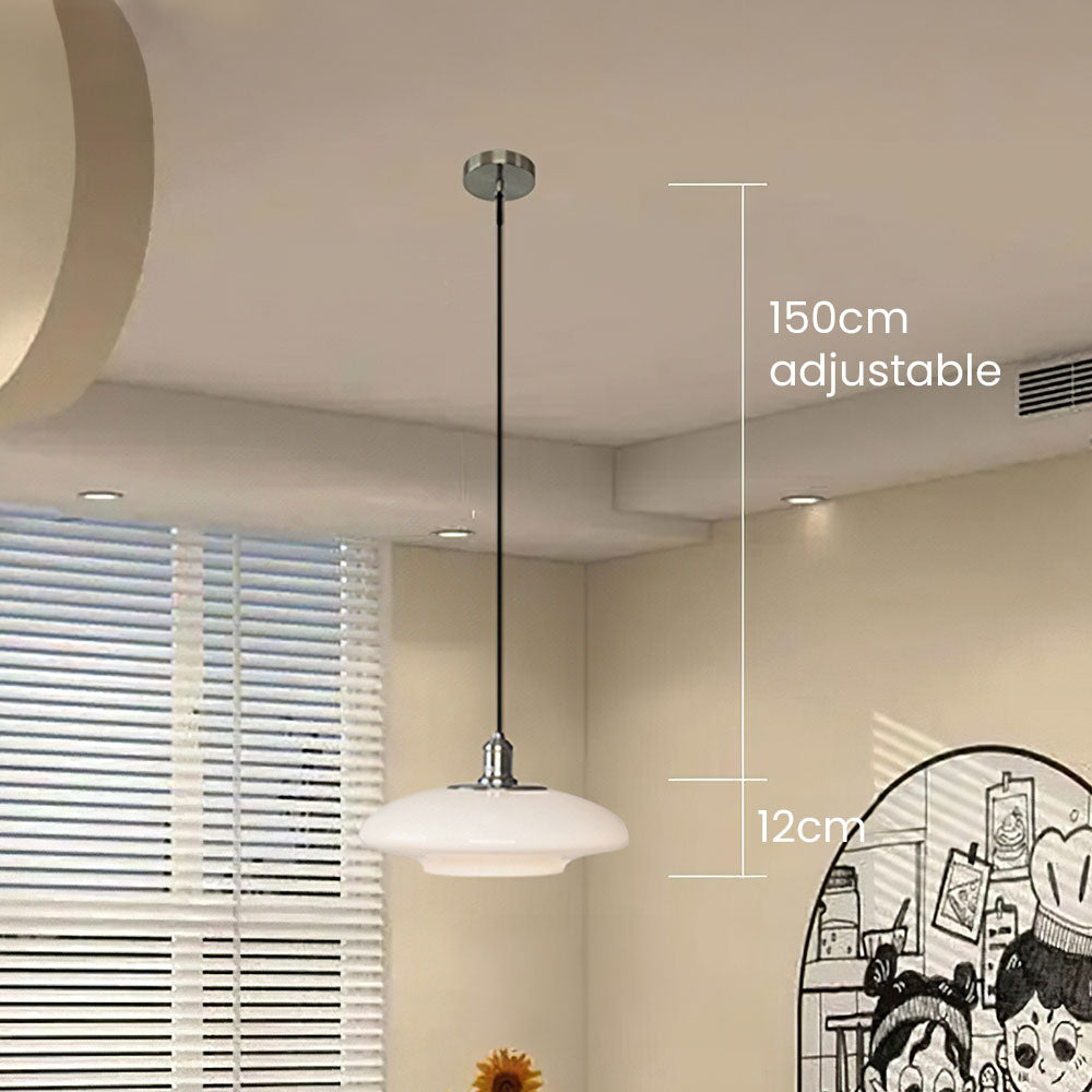 WhiteLuxe Moderne Pendelleuchte aus Glas | Zeitloses Design | Elegante Beleuchtung für Wohn- & Esszimmer