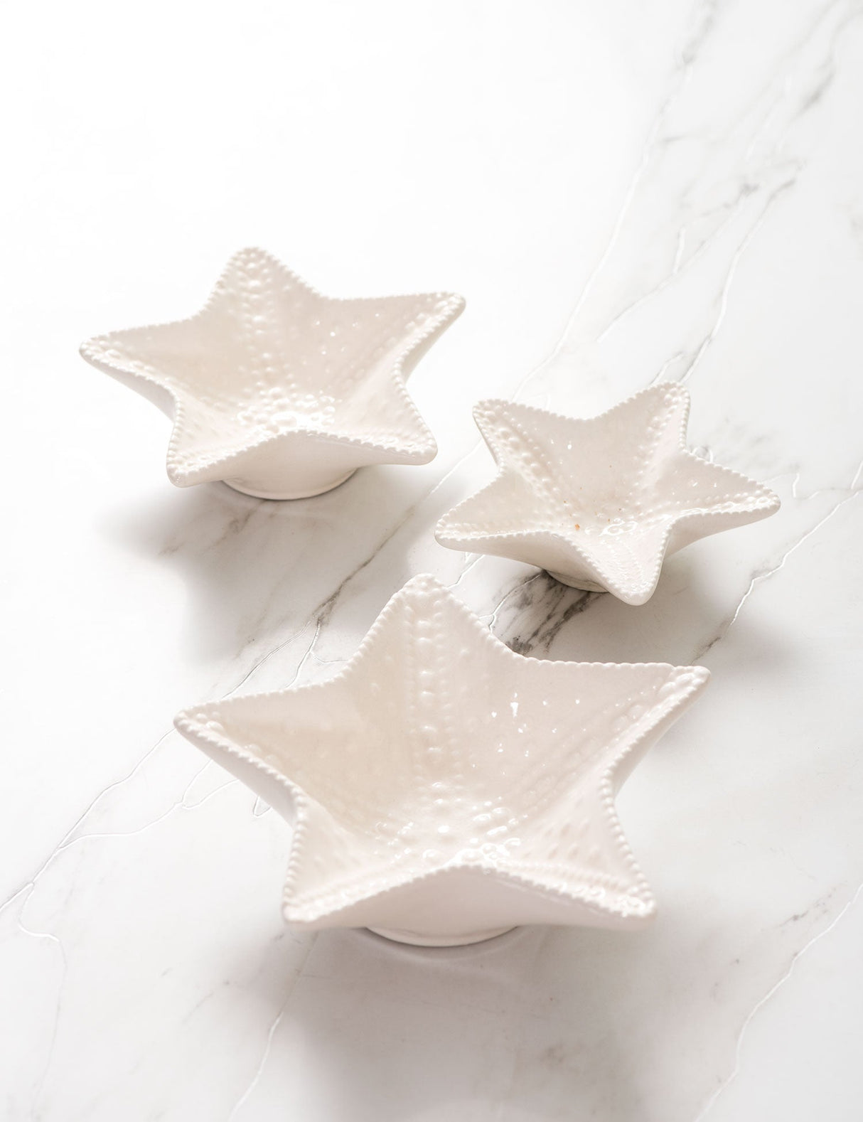 OceanGrace Seestern Nuss-Schalen | Set aus 3 | Dekorativ & Vielseitig | Elegante Servierschalen