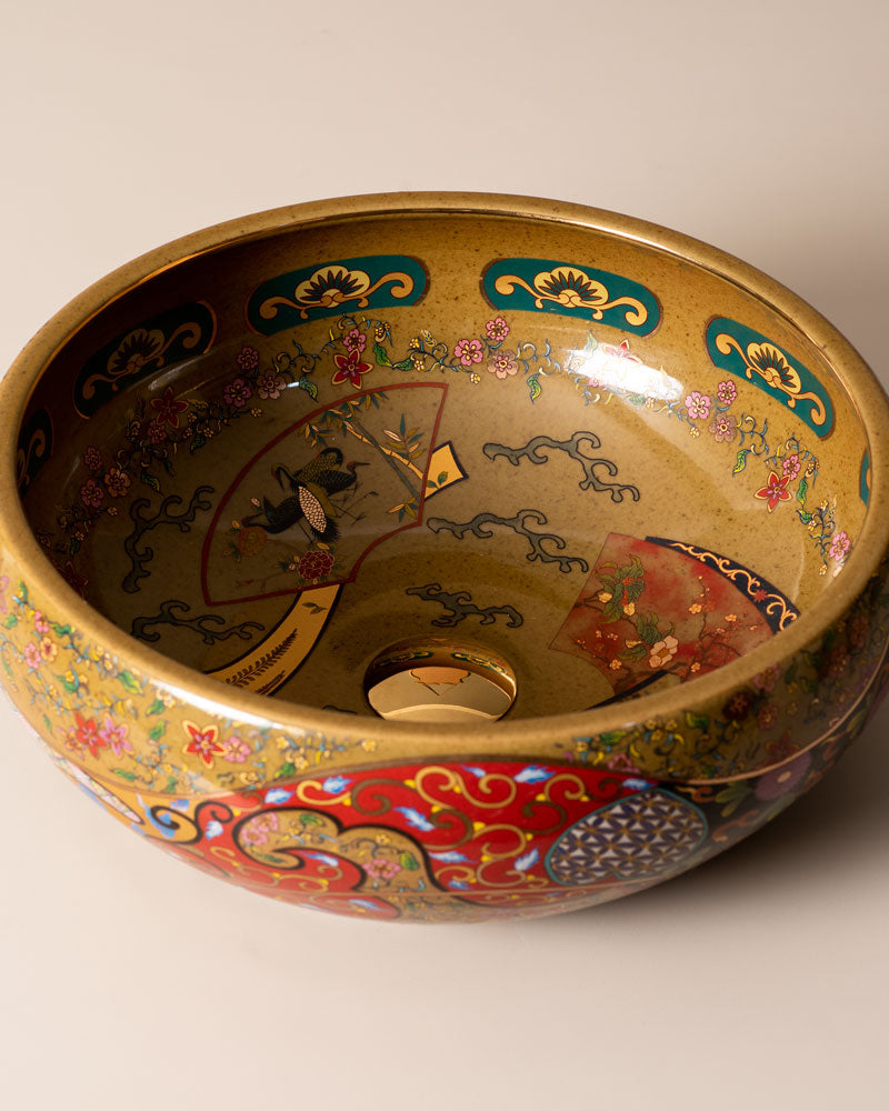 AquaZen Porzellan Arbeitsplattenbecken | Hochwertiges Design Waschbecken | Eleganz für Bad & Küche