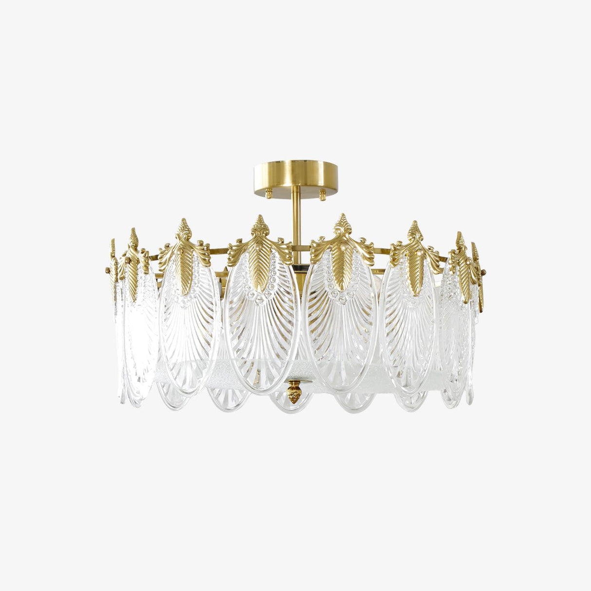 VeraLuxe Decorative Glass Round Chandelier | Elegante Deckenleuchte | Luxus Kronleuchter | Deko für Zuhause