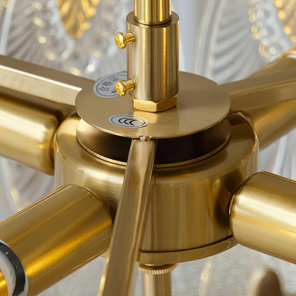 VeraLuxe Decorative Glass Round Chandelier | Elegante Deckenleuchte | Luxus Kronleuchter | Deko für Zuhause