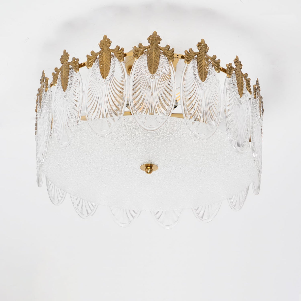 VeraLuxe Decorative Glass Round Chandelier | Elegante Deckenleuchte | Luxus Kronleuchter | Deko für Zuhause