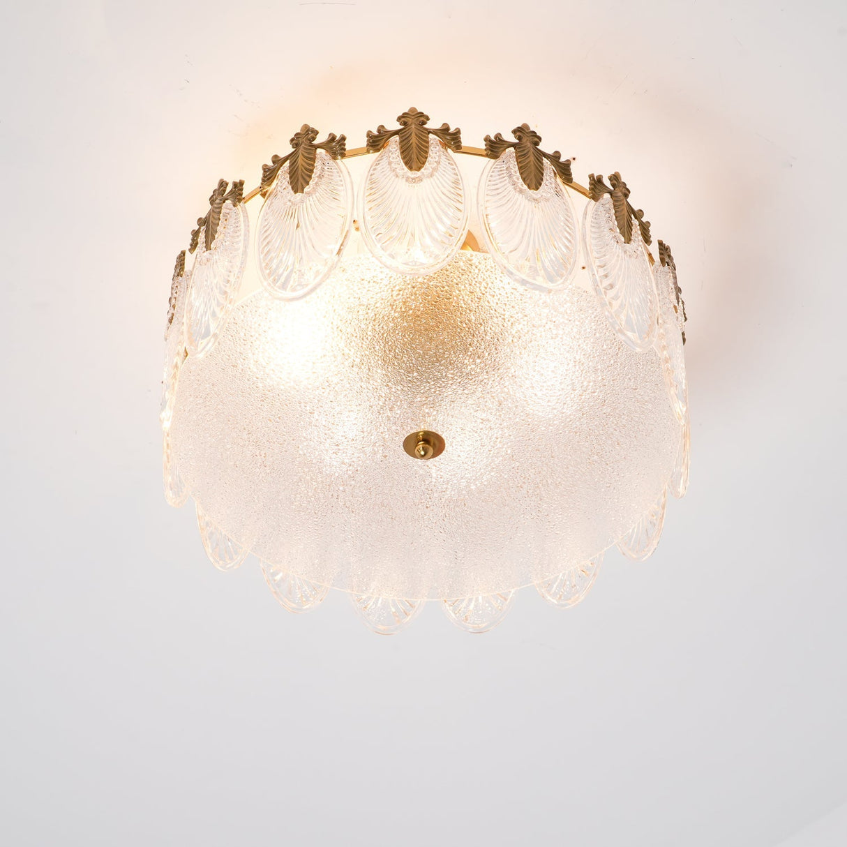 VeraLuxe Decorative Glass Round Chandelier | Elegante Deckenleuchte | Luxus Kronleuchter | Deko für Zuhause