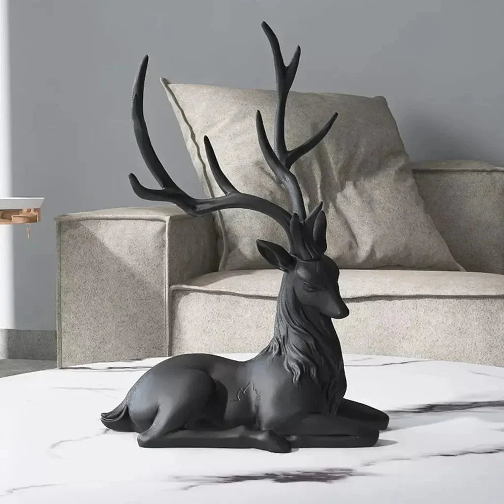 RegalDeer Rentier Skulptur | Dekorative Ornamente | Handwerkskunst für Wohnzimmer | Moderne Wohnkultur
