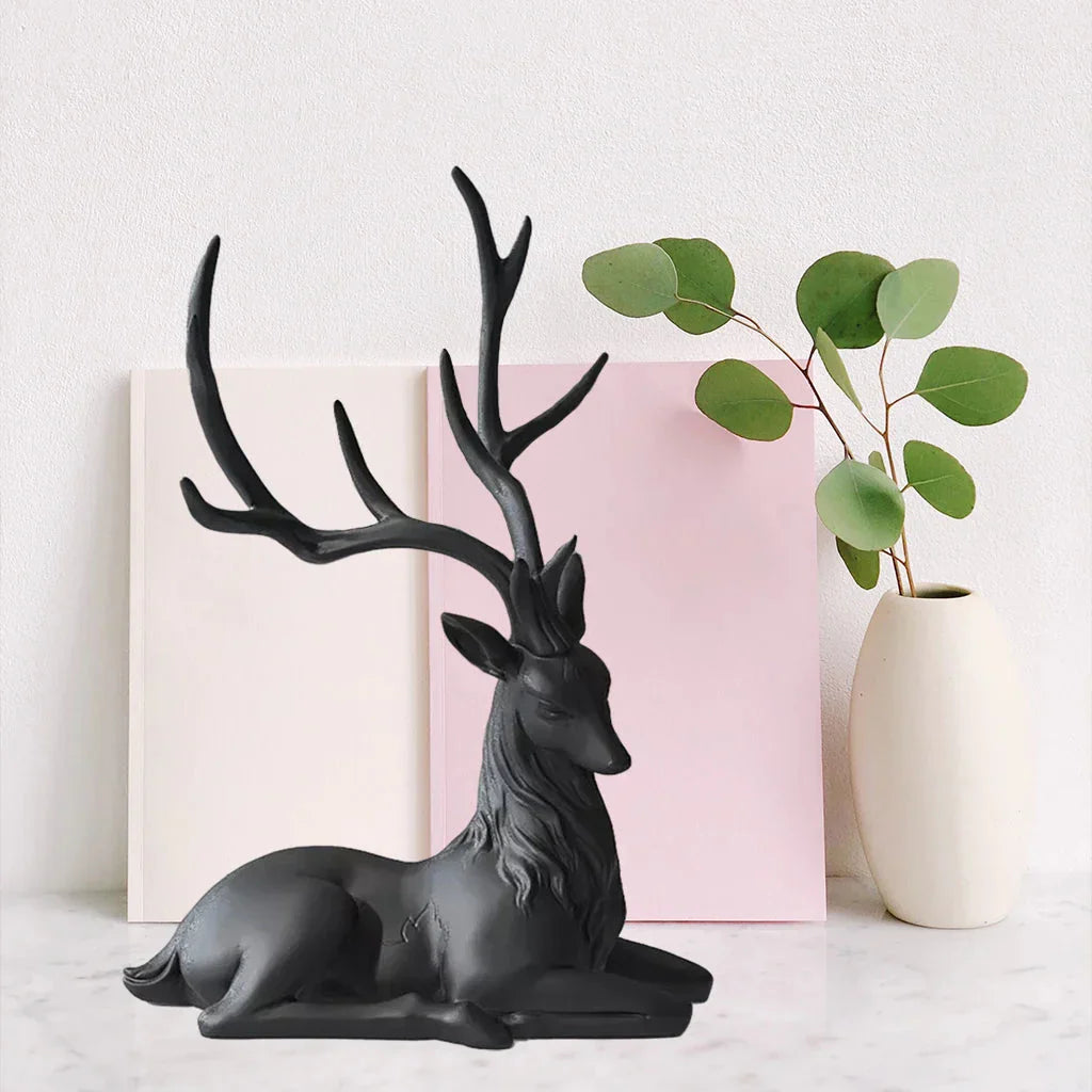 RegalDeer Rentier Skulptur | Dekorative Ornamente | Handwerkskunst für Wohnzimmer | Moderne Wohnkultur