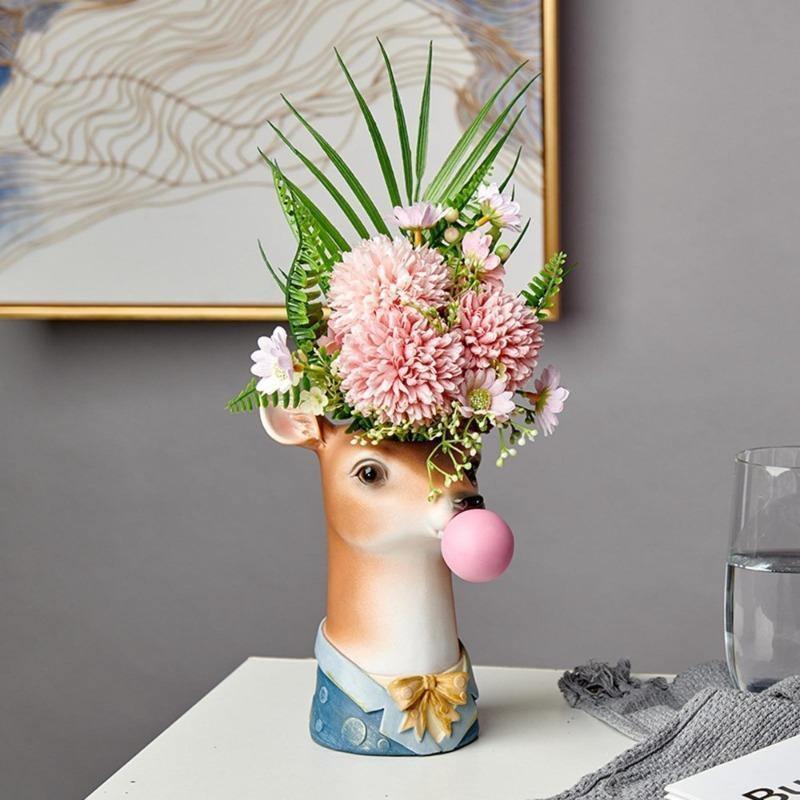 BubbleBeast Tierische Deko-Vase | Kreative Blumenvase mit Charakter
