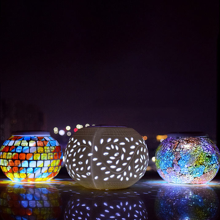 SolarArt Gartenleuchte | Kreatives Design aus Buntglas | LED Solar | Outdoor Beleuchtung