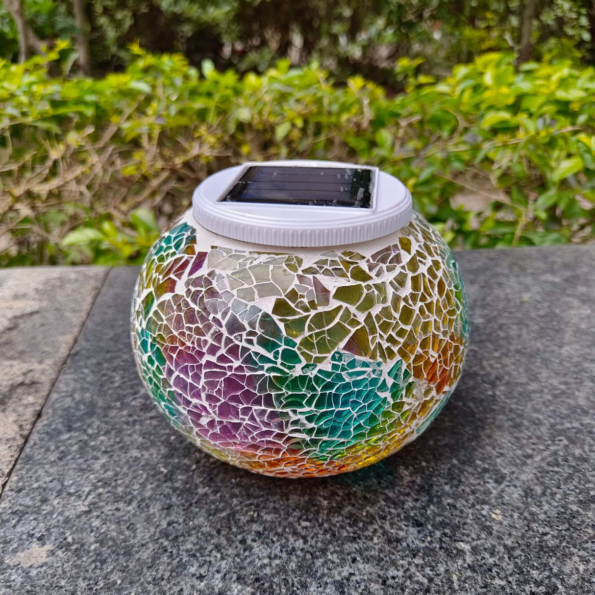 SolarArt Gartenleuchte | Kreatives Design aus Buntglas | LED Solar | Outdoor Beleuchtung