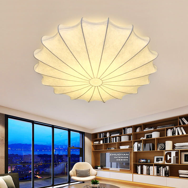 LumoNova Minimalistische Runde Deckenleuchte | Faux-Seide Design | 1/3/5 Licht | Skandinavischer Stil