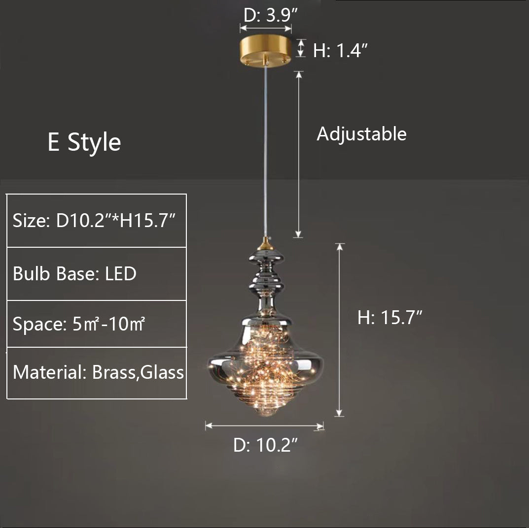 StarLuxe Moderne Graue Glas-Sternenhimmel Pendelleuchte | Dimmbar | Elegante Beleuchtung für Wohn- und Esszimmer