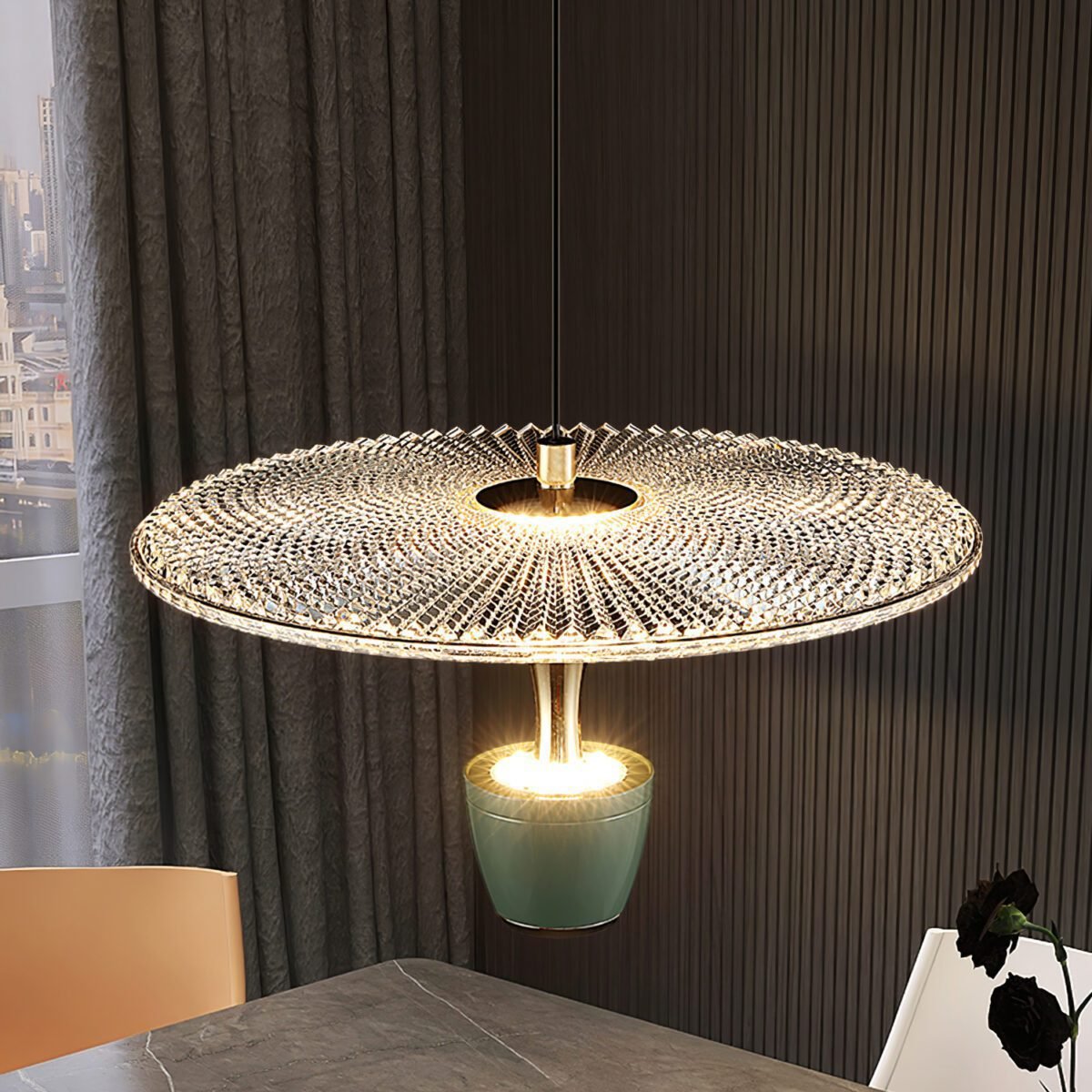 LunaDisk Moderne LED Pendelleuchte | Elegantes Scheibendesign | Dimmbar & Energieeffizient