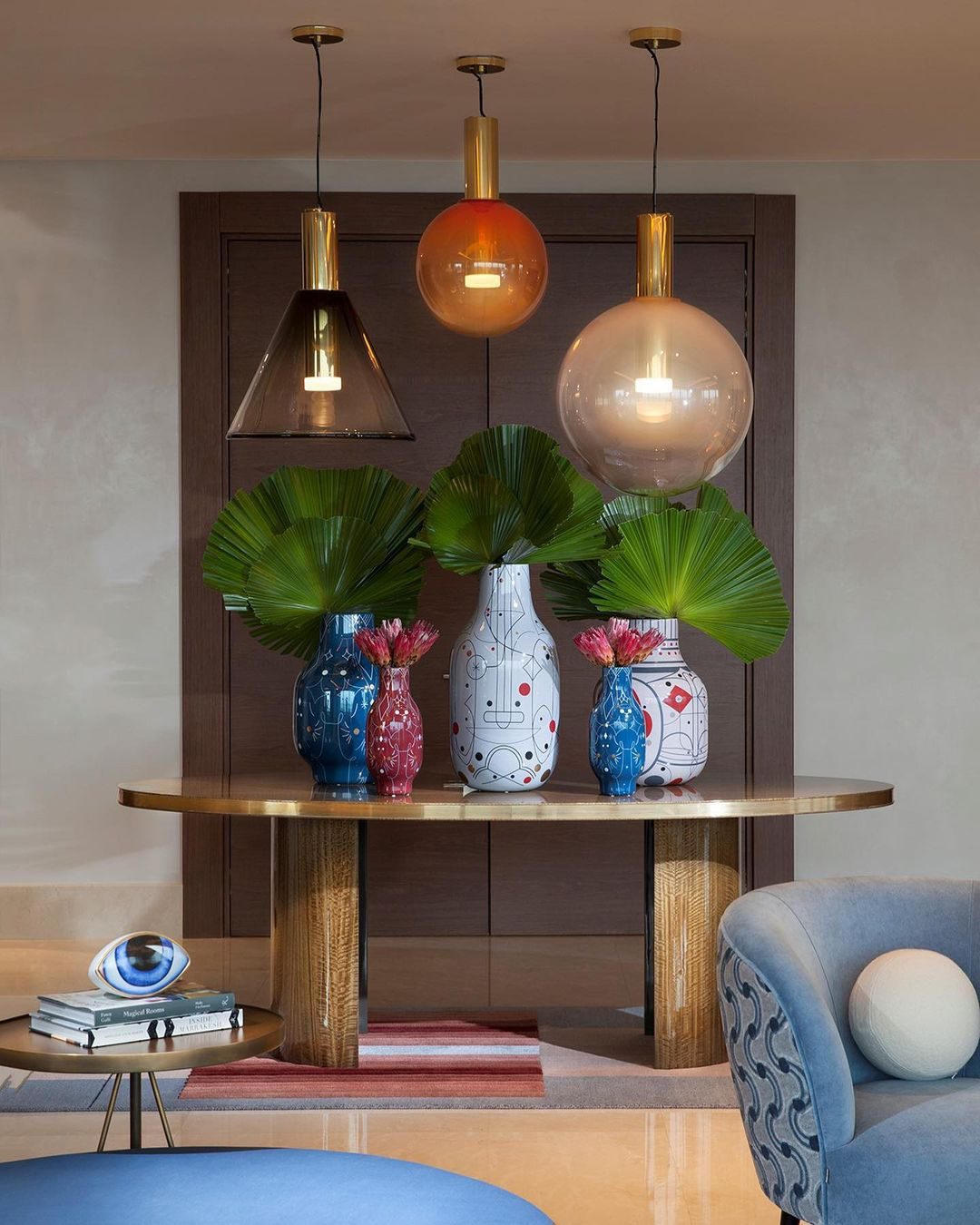 LustraBelle Elegante Pendelleuchte | Design-Kollektion | Rauchglas & Gold | Dimmbar | Moderne Beleuchtung für Zuhause