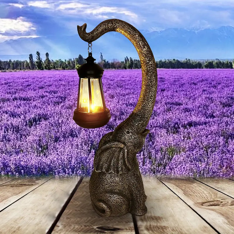 SolarElegance Solar Gartenlampe Enchanted Elephant | Stimmungslicht für Außen | Umweltfreundlich | Garten Deko Lampe