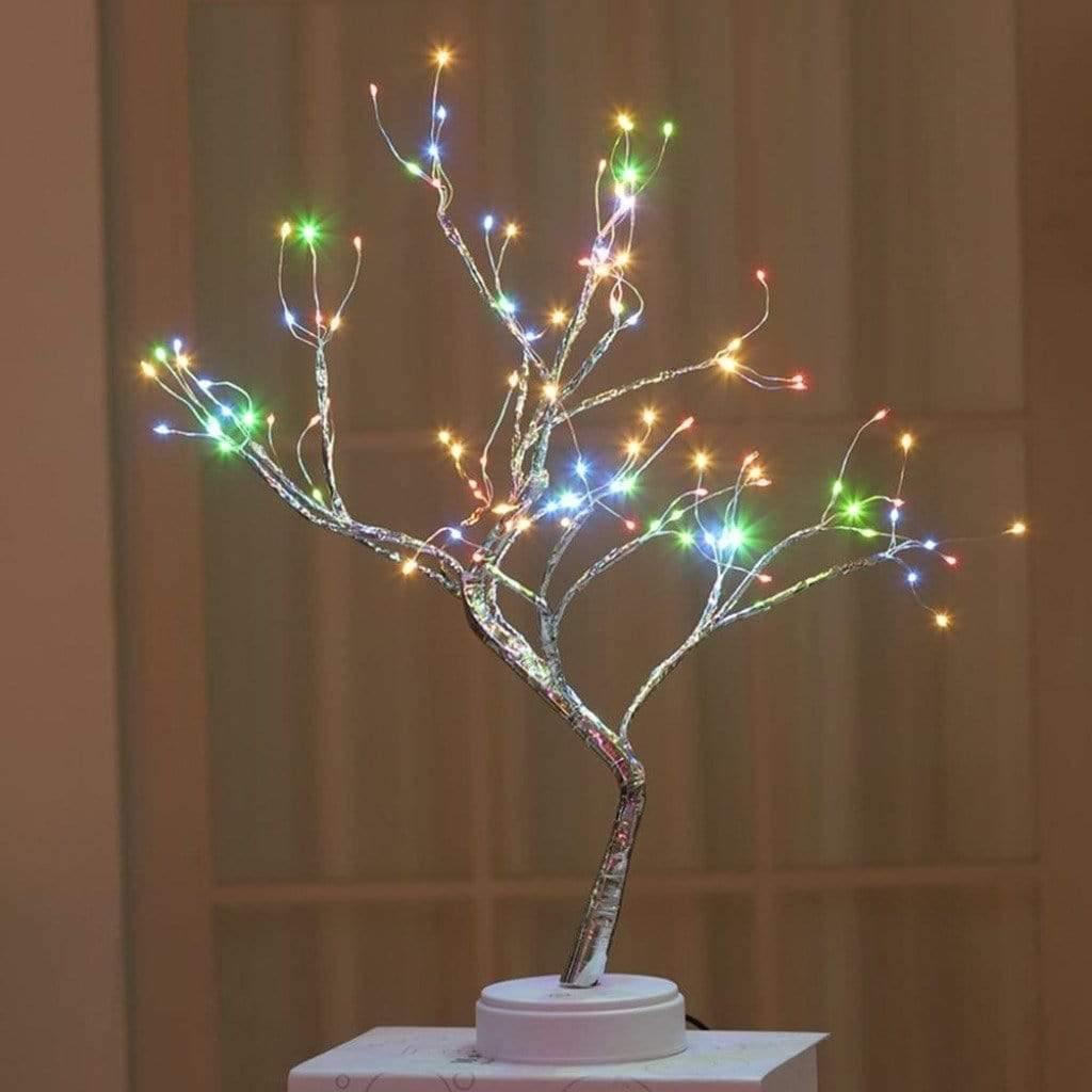 SpiritGlow LED Baum Tischlampe | Magisches Stimmungslicht | Kabellos | Deko für Zuhause