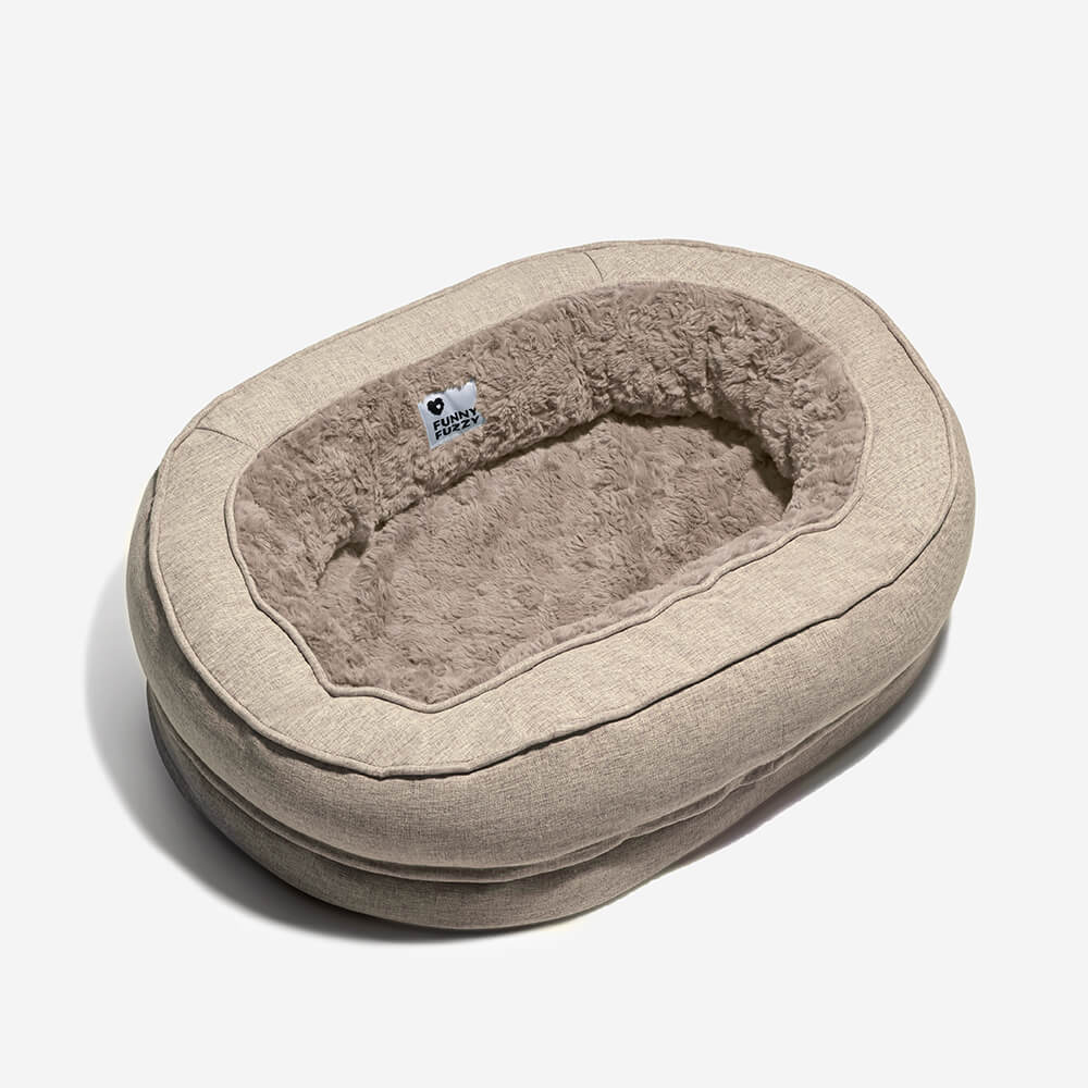 SnuggleNest Orthopädisches Hundebett | Bequemer Donut-Stil | Flauschiges Design für besten Komfort