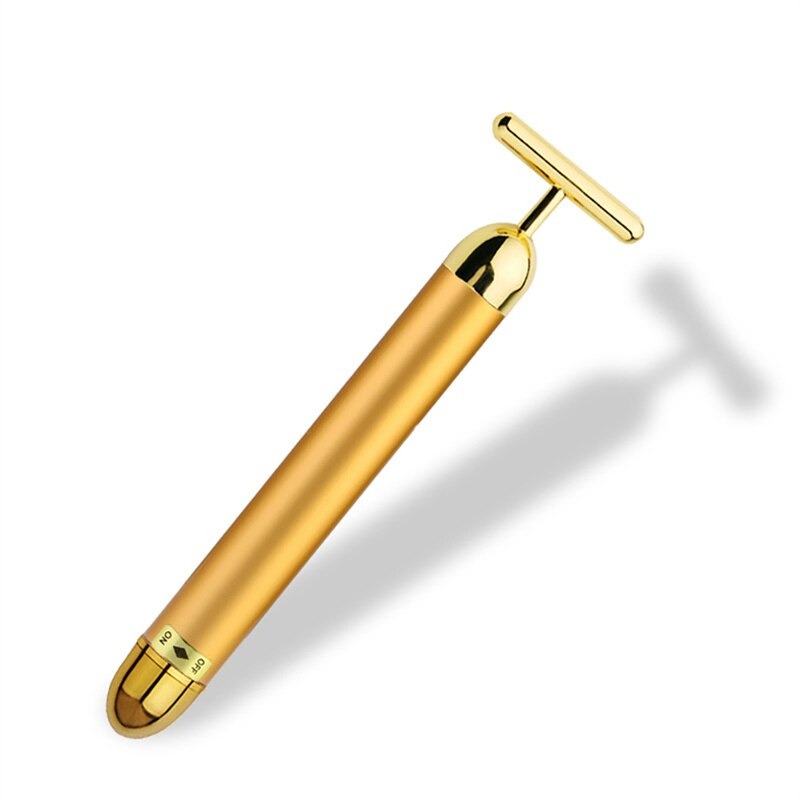 GlowBar 24K Gold Gesichtsroller | T-Massagegerät | Hautstraffung & Anti-Aging