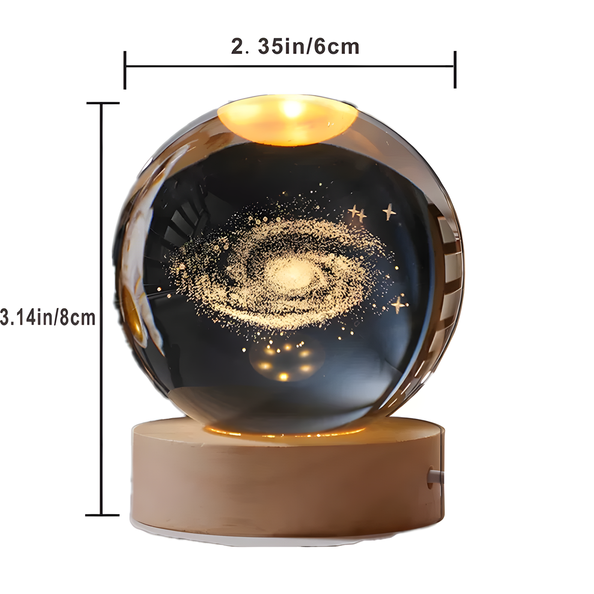 CosmoSphere 3D Kristallkugel | Galaxie-Dekoration | LED Sockel | Magisches Universum | Perfektes Geschenk