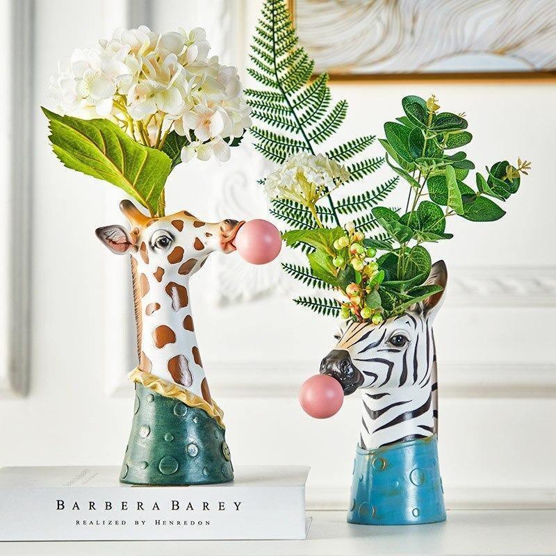 BubbleBeast Tierische Deko-Vase | Kreative Blumenvase mit Charakter