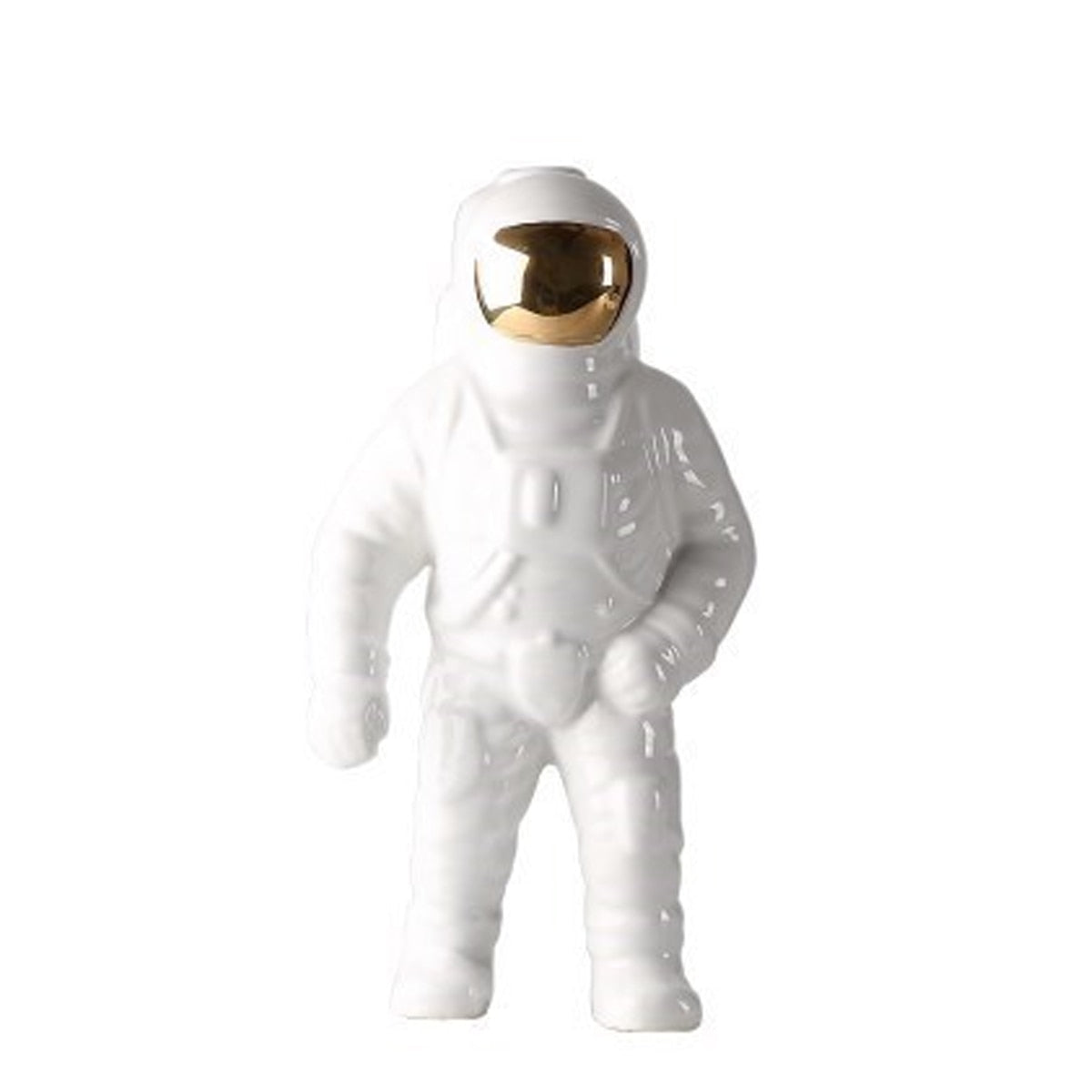 AstroVase Gold Space Man Keramik Vase | Astronaut Skulptur | Kreative Deko für Zuhause & Garten