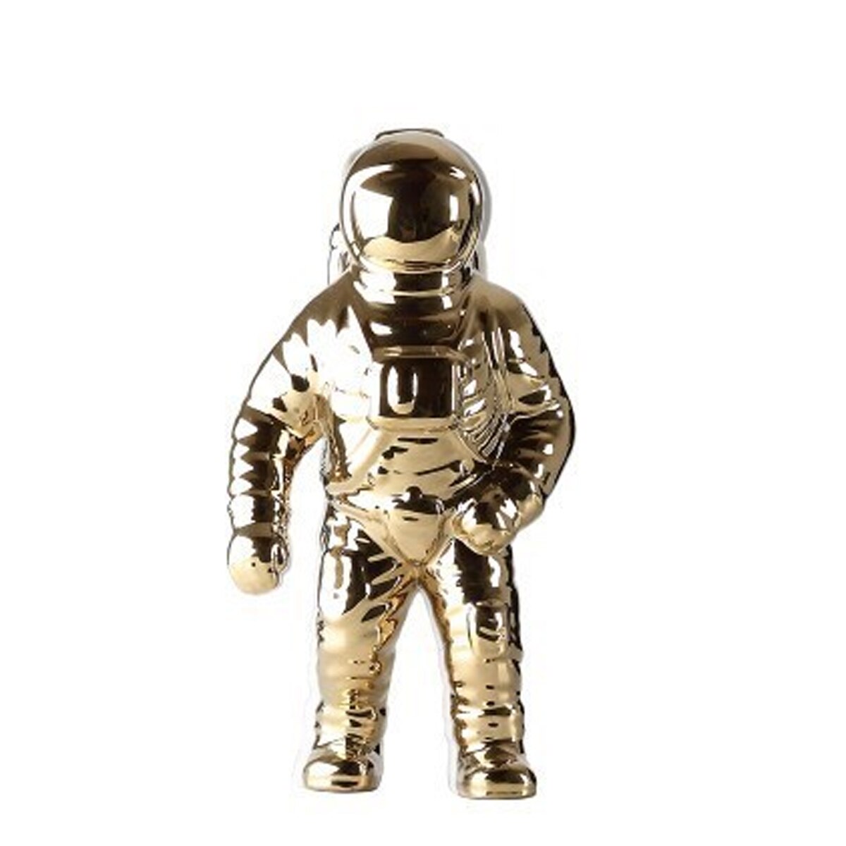 AstroVase Gold Space Man Keramik Vase | Astronaut Skulptur | Kreative Deko für Zuhause & Garten