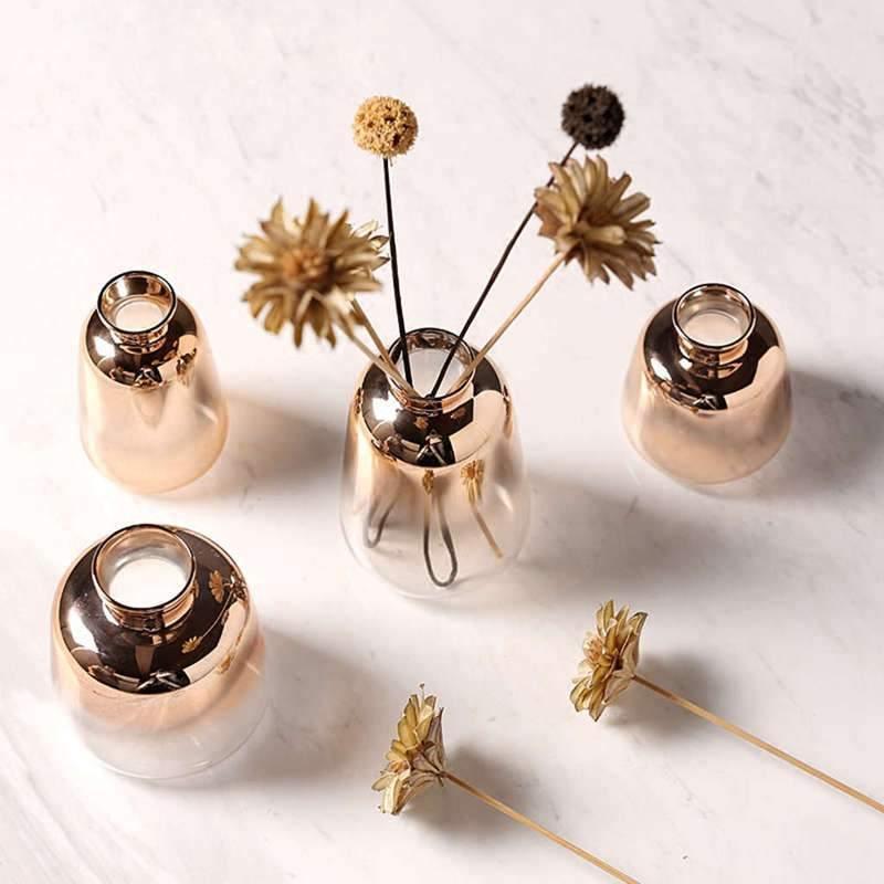 Aurivista Spiegelnde Gradient-Gold-Vase | Modernes Design | Dekoratives Highlight für Zuhause