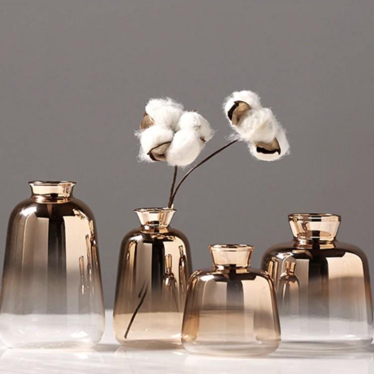 Aurivista Spiegelnde Gradient-Gold-Vase | Modernes Design | Dekoratives Highlight für Zuhause