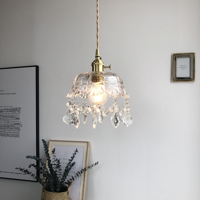 LuxeShimmer Transparente Pendelleuchte aus Kristallglas | Modernes Design | Elegante Beleuchtung