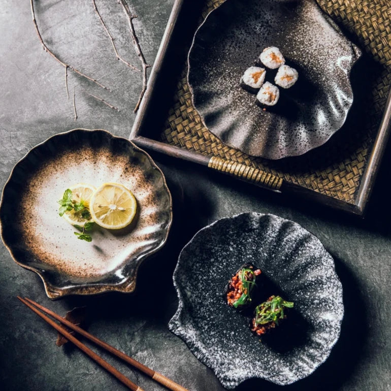 SeaShell Elegance Teller-Set | Dekorative Muschelteller | Hochwertiges Geschirr | Tischdeko