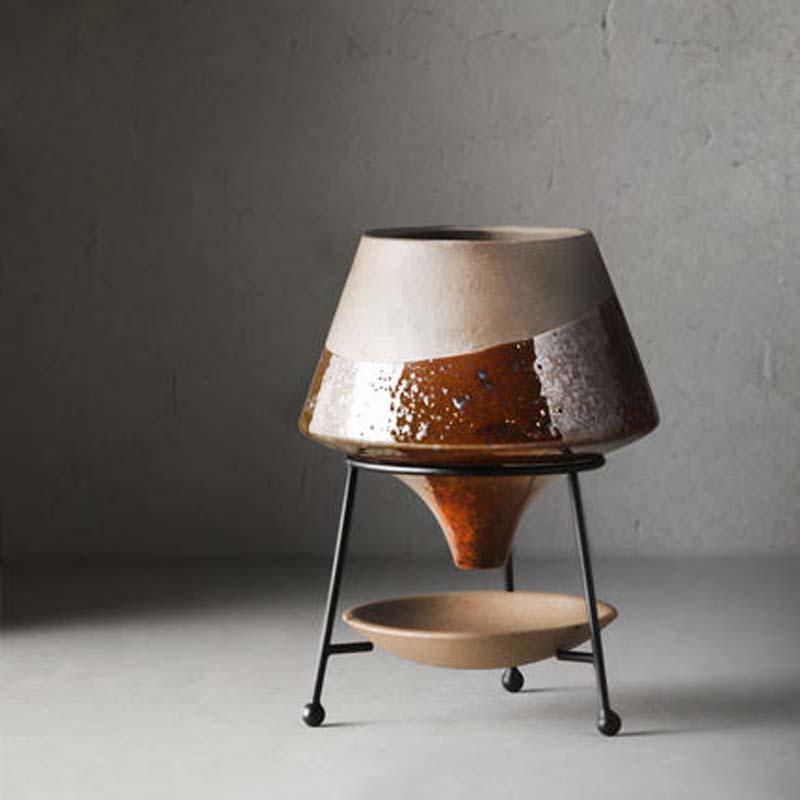 ClayDrop Teardrop Pflanztopf mit Untersetzer | Eleganter Tontopf für moderne Deko