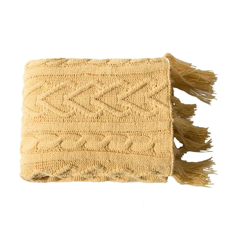 HeartKnit Kuscheldecke aus Chenille | Strickdesign | Für Bett & Sofa | Weich & Gemütlich