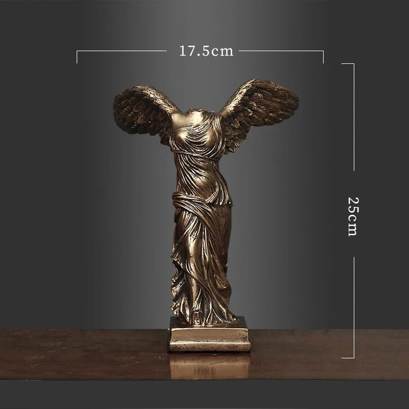 VictoryMuse Geflügelte Siegesgöttin Statue | Griechisches Retro-Dekor | Büro & Wohnraum Deko