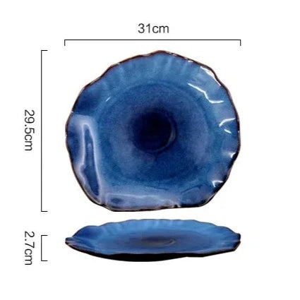 TerraViva Laguna Teller Set | 4-teiliges Keramik-Set | Handgefertigte Design-Teller