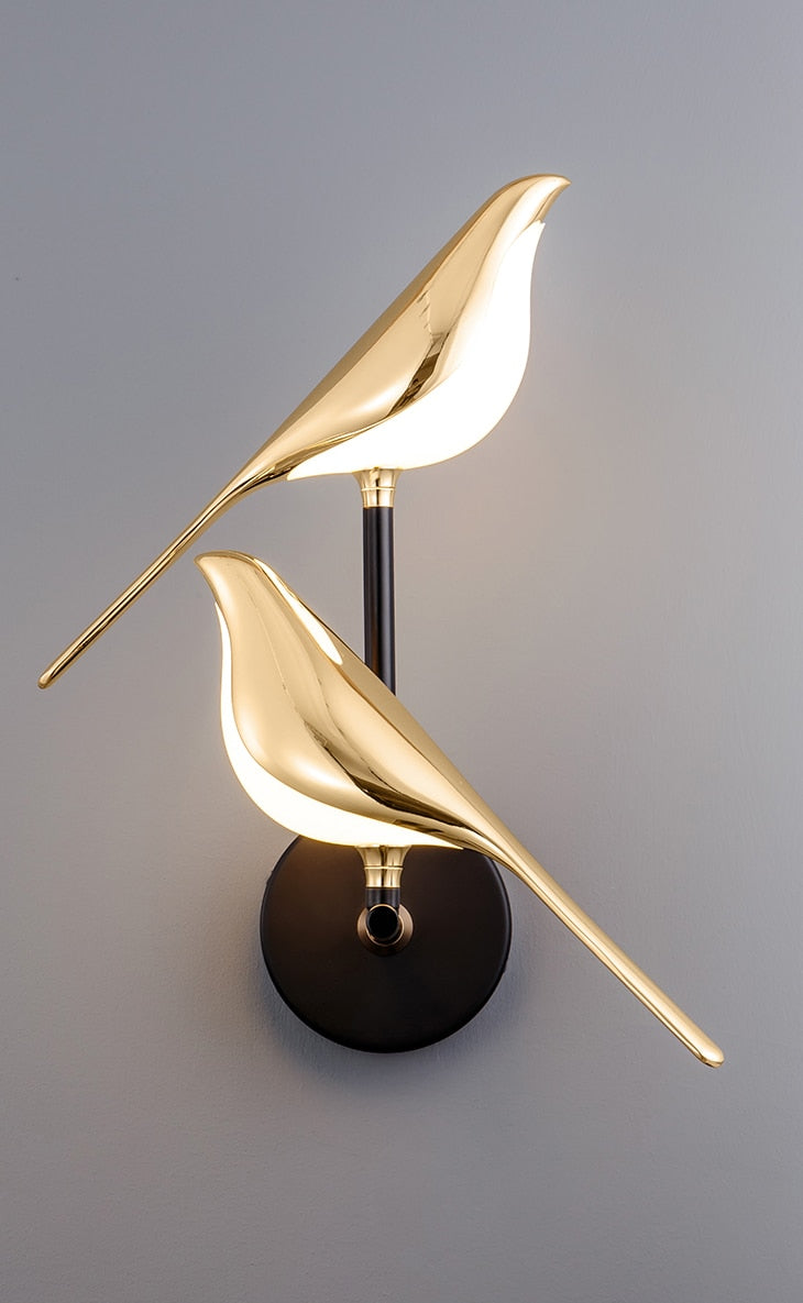 BirdLight Moderne LED Wandleuchte | Vogel Design Wandlampe | Einzigartiges Dekorlicht für Zuhause