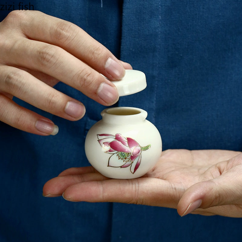 TeaVault Weiße Keramik Teedose | Feuchtigkeitsbeständiger Aufbewahrungsbehälter für Tee, Kaffee & Bonbons | Versiegelte Keramikdose für Küche & Zuhause