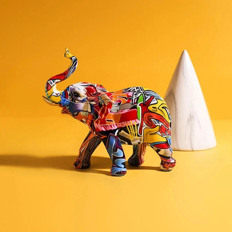 GraffiPup Graffiti Hundeskulptur | Moderne Dekofigur | Bunter Dackel im Nordic Stil | Tischdekoration für Zuhause & Büro