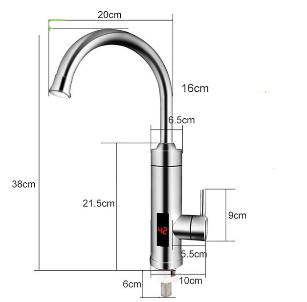 AquaHeat Elektrischer Wasserhahn | Küchenarmatur mit Sofort-Heizfunktion | Modernes Design | Energiesparend & Sicher
