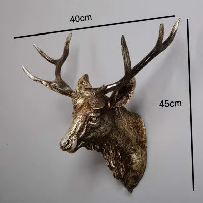 DeerCraft Harz Hirschkopf Wanddekoration | Faux Taxidermie | Bauernhaus-Deko | Tierkopf für die Wand