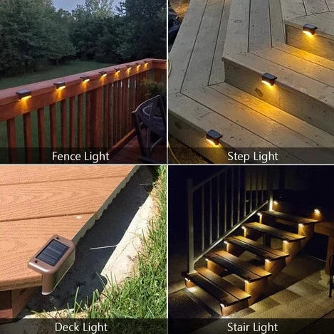 StepBright LED Solar Treppenbeleuchtung | Wasserdicht & Solarbetrieben | Außenbeleuchtung für Garten & Terrasse