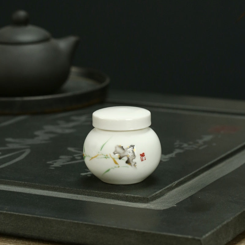 TeaVault Weiße Keramik Teedose | Feuchtigkeitsbeständiger Aufbewahrungsbehälter für Tee, Kaffee & Bonbons | Versiegelte Keramikdose für Küche & Zuhause